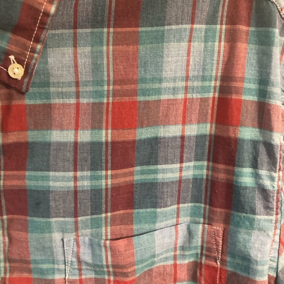 Johnnie-O Hangin’ Out blue/red plaid short sleeve button down shirt. Large - Picture 4 of 5